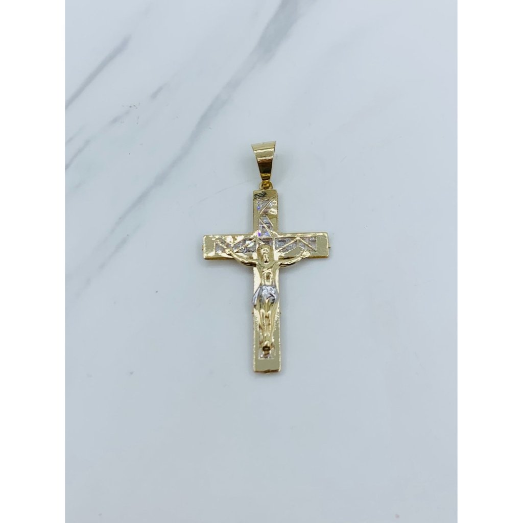 14k Gold Pendant Cross Crucifix - Dije Cruz Crucifico